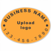 Zakelijk telefoonnummer op Sinaasappel Groot Ovaal Sticker (Voorkant)