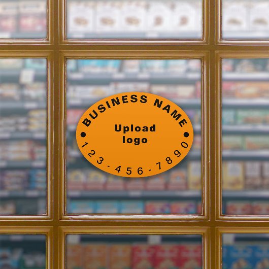 Zakelijk telefoonnummer op Sinaasappel Groot Ovaal Sticker