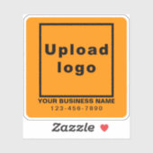 Zakelijk telefoonnummer op Sinaasappel Square Viny Sticker (Vel)