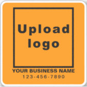 Zakelijk telefoonnummer op Sinaasappel Square Viny Sticker (Voorkant)