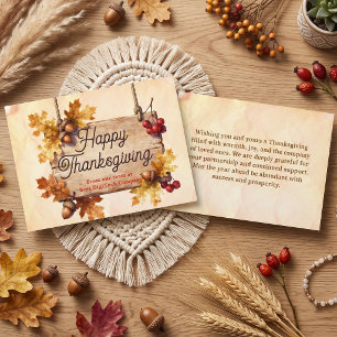Zakelijk Thanksgiving Landelijke Herfst Aquarel Kaart