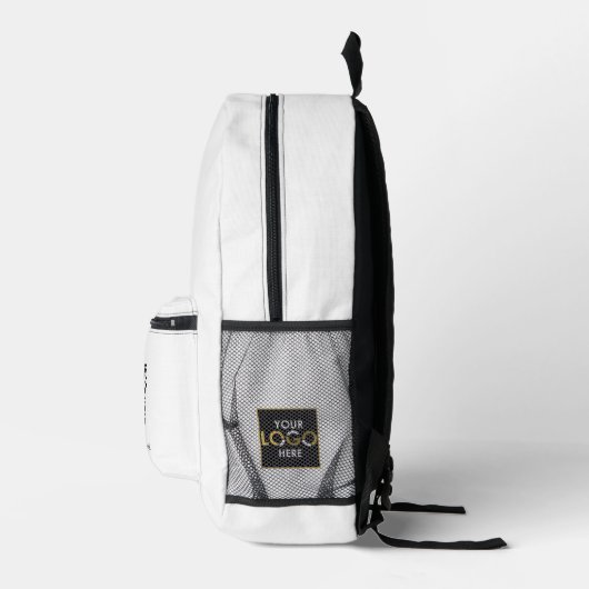 Zakelijk Uw Logo QR Code Tekst Promotie Wit Bedrukte Rugzak (Rechts)