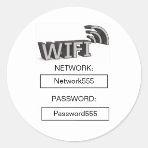 Zakelijk Wifi Modern Wachtwoord Ronde Sticker
