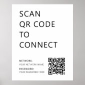 Zakelijk WiFi-netwerk QR-code Wit Poster (Voorkant)