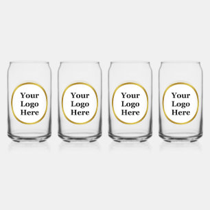 Zakelijk Wit en Goud Uw Logo Sjabloon Blikvorm Glas