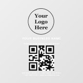 Zakelijk wit logo QR-code venster sticker (Vel)