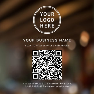 Zakelijk wit logo QR-code venster sticker