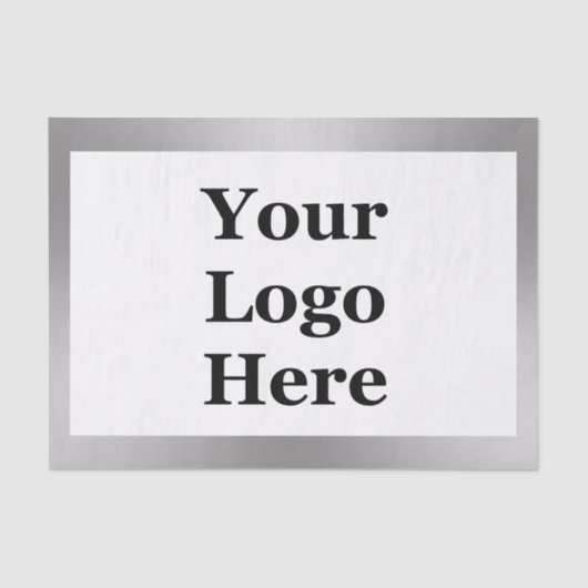 Zakelijk Zilver en Wit Elegant Uw Logo Hier Tissuepapier (Voorkant)