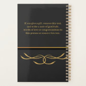 Zakelijk Zwart en Goud Bedrijf Logo Monogram Planner (Achterkant)