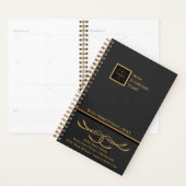 Zakelijk Zwart en Goud Bedrijf Logo Monogram Planner (Display)
