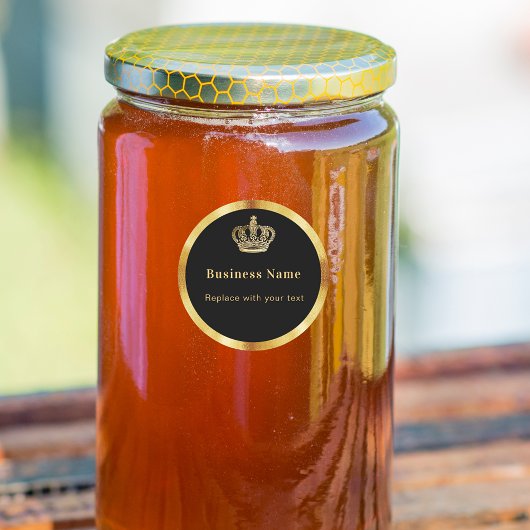 Zakelijk zwart goud koninklijke kroon ronde sticker