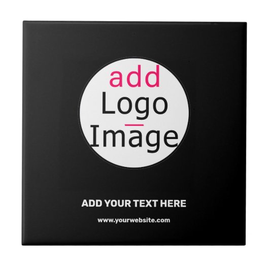 Zakelijk  zwart, minimaal tegeltje (Voorkant)