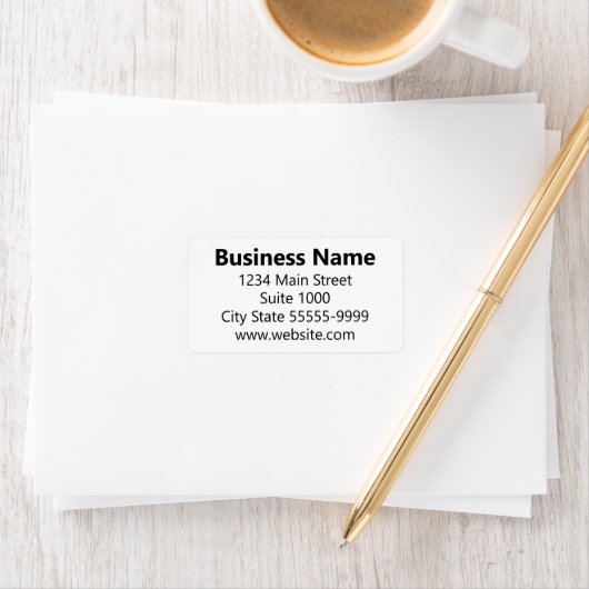 Zakelijk zwart-wit basisadres etiket (Insitu)