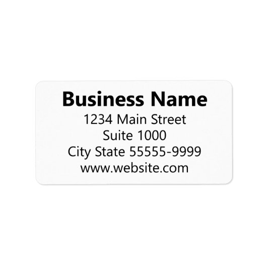 Zakelijk zwart-wit basisadres etiket (Voorkant)