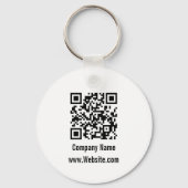 Zakelijk Zwart Wit Bedrijfsnaam Website QR Code Sleutelhanger (Voorkant)