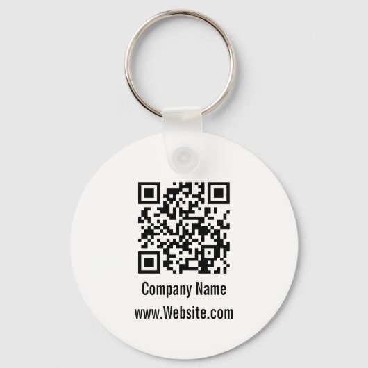 Zakelijk Zwart Wit Bedrijfsnaam Website QR Code Sleutelhanger (Voorkant)
