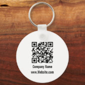 Zakelijk Zwart Wit Bedrijfsnaam Website QR Code Sleutelhanger (Voorkant)