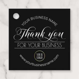Zakelijk Zwart Wit Dank u   Uw LOGO toevoegen Bedankjes Labels