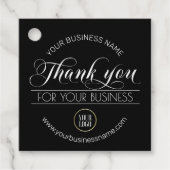 Zakelijk Zwart Wit Dank u | Uw LOGO toevoegen Bedankjes Labels (Voorkant)