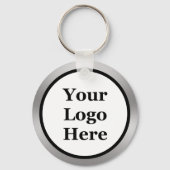 Zakelijk Zwart Wit en Zilver Uw Logo Sjabloon Sleutelhanger (Achterkant)