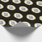 Zakelijk Zwart Wit Goud Elegant Uw Logo Hier Cadeaupapier (Hoek)