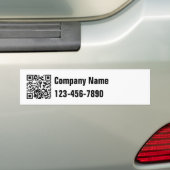 Zakelijk Zwart-wit QR Code Tekst Telefoonnummer Bumpersticker (Op auto)
