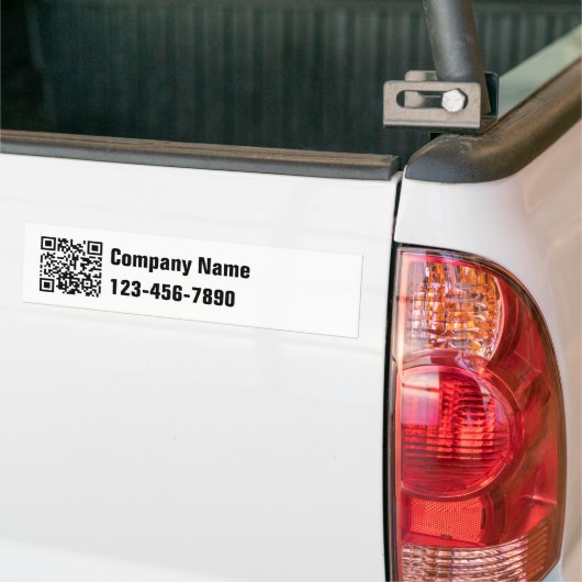Zakelijk Zwart-wit QR Code Tekst Telefoonnummer Bumpersticker (Op Truck)