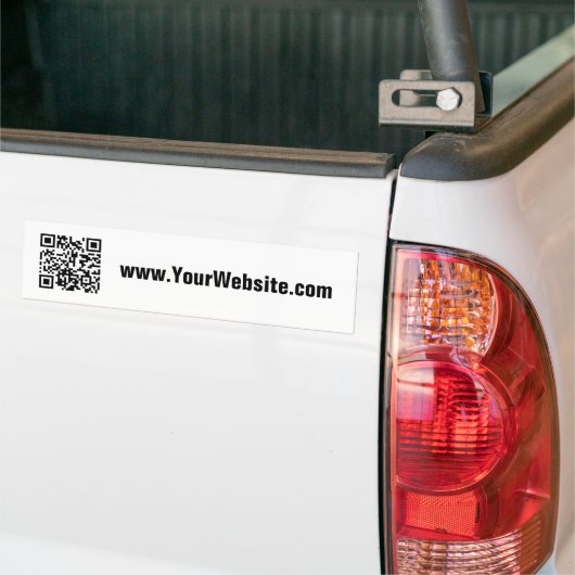 Zakelijk Zwart-wit QR Code Website Tekst Bumpersticker (Op Truck)