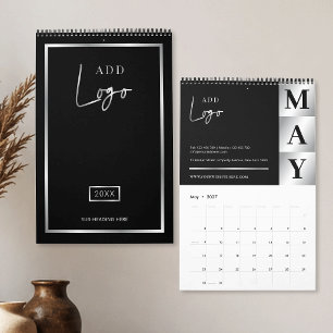 Zakelijk zwart & zilver bedrijfslogo aangepast 202 kalender