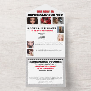 Zakelijke 13 promotionele verkoopbon grijs all in one uitnodiging