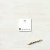 Zakelijke aangepaste Logo QR-code Website telefoon Post-it® Notes (Op bureau)