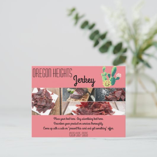 Zakelijke Adverteren Kaart Bohemian Cactus Succule (Staand voorkant)