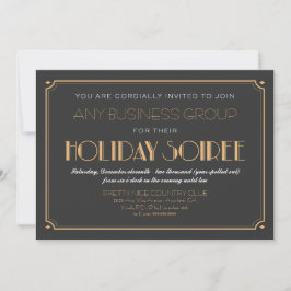 Zakelijke Art Deco Soiree Vakantie Party Uitnodigi Kaart