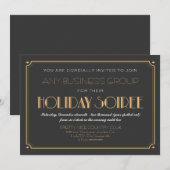 Zakelijke Art Deco Soiree Vakantie Party Uitnodigi Kaart (Voorkant / Achterkant)