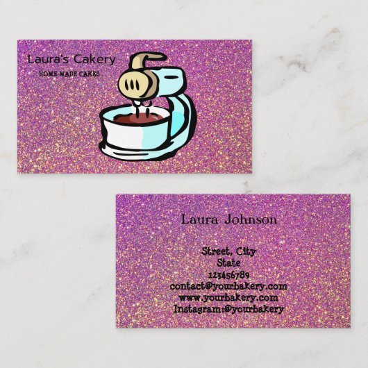 Zakelijke auto's met inscriptie van banketbakkersm visitekaartje (Voorkant / Achterkant)