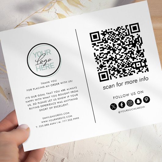 Zakelijke bedankbrief QR-code Flyer
