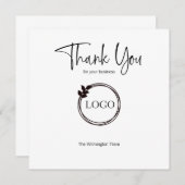 Zakelijke bedankkaart gepersonaliseerd met Logo (Voorkant / Achterkant)