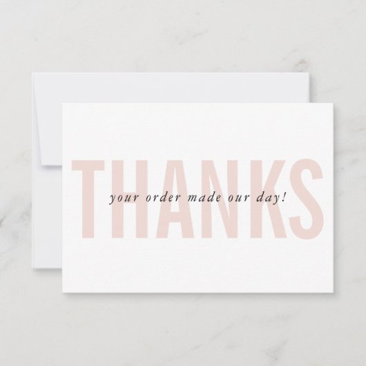 ZAKELIJKE BEDANKT modern minimal order insert roze (Voorkant)