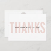 ZAKELIJKE BEDANKT modern minimal order insert roze (Voorkant / Achterkant)