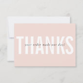 ZAKELIJKE BEDANKT modern minimal order insert roze (Voorkant)