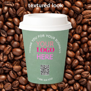 Zakelijke Bedankt Textuur Kijk Telefoon Logo QR Co Papieren Bekers