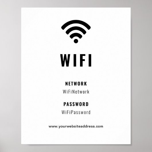 Zakelijke bedrijfs corporatieve WiFi zwart en wit Poster (Voorkant)