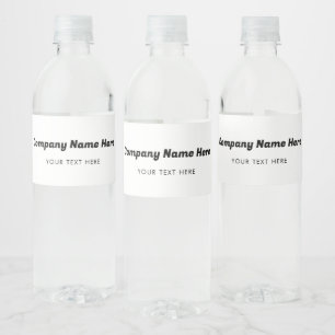 Zakelijke bedrijfsnaam & tekstklantcadeaus waterfles etiket