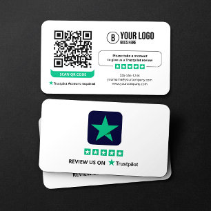 Zakelijke beoordeling Link Trustpilot Recensies QR Visitekaartje