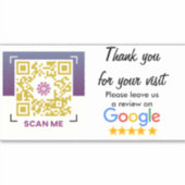 Zakelijke beoordeling met Google Reviewen QR Code Sticker (Voorkant)