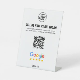 Zakelijke beoordeling QR-code beoordelingspodium Reclamebord Met Voetstuk