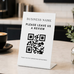 Zakelijke beoordelings QR-code Reclamebord Met Voetstuk