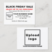 Zakelijke Black Friday Sale op Witte Korting Kaart (Voorkant / Achterkant)
