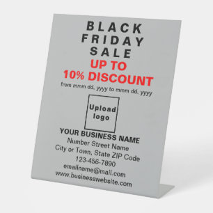 Zakelijke Black Friday-uitverkoop op grijs voetstu Reclamebord Met Voetstuk