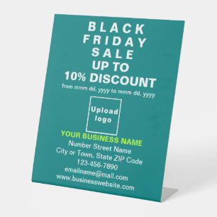 Zakelijke Black Friday-uitverkoop op Teal Green Reclamebord Met Voetstuk